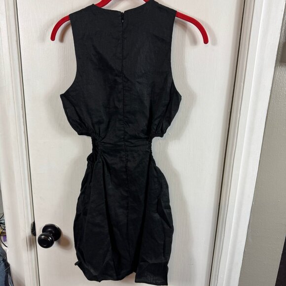 Lioness “Straight Shooter” Mini Dress in Black Linen Size XXS (AU 4 / US 0) - Picture 5 of 8
